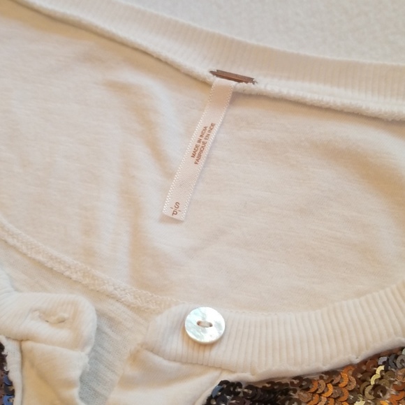 Free People Tigers Eye Henley Long Sleeve Ivory S - Picture 3 of 5